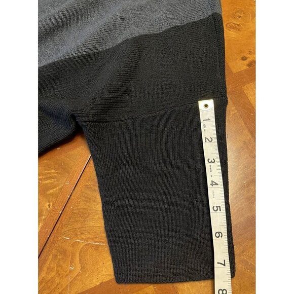 EILEEN FISHER Black & Gray Fine Merino Wool Turtleneck Short Sleeve Sweater M - Picture 9 of 9